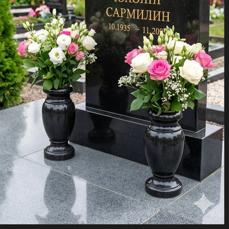Гранитные вазы для цветов на участке в Тольятти