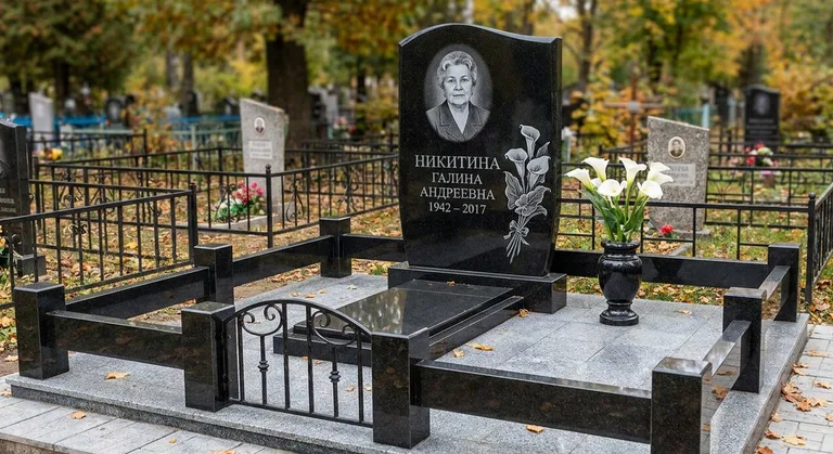 Памятник с гравировкой калл — выполненная работа «Никитина» в Тольятти