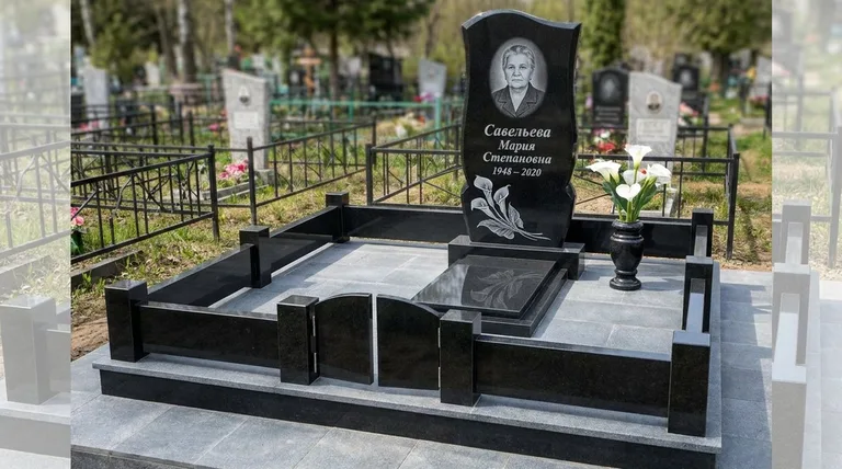 Памятник с гравировкой калл — выполненная работа «Савельева» в Тольятти