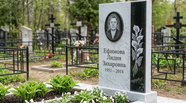 Памятник с гравировкой калл — выполненная работа «Ефимова» в Тольятти