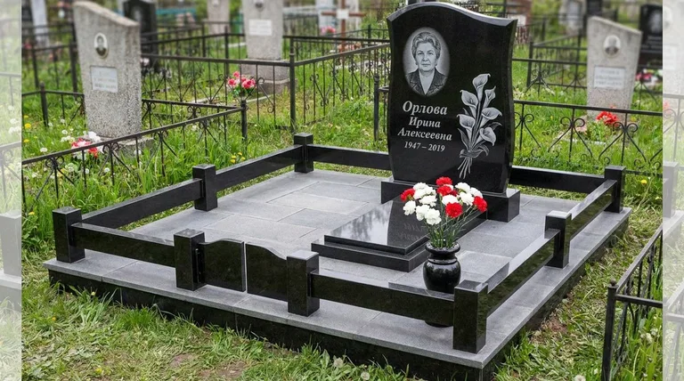 Памятник с гравировкой калл — выполненная работа «Орлова» в Тольятти