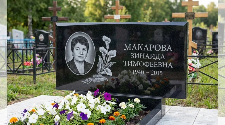 Памятник с гравировкой калл — выполненная работа «Макарова» в Тольятти