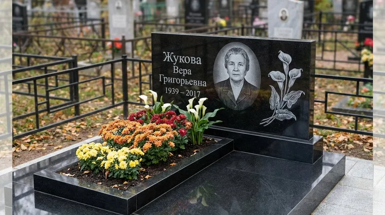 Памятник с гравировкой калл — выполненная работа «Жукова» в Тольятти