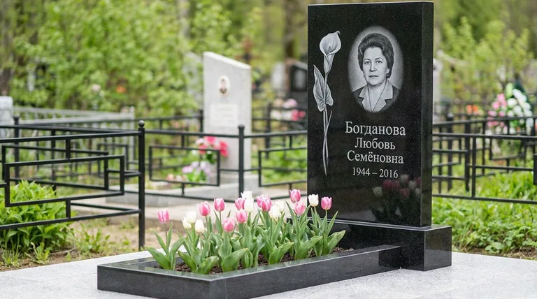 Памятник с гравировкой калл — выполненная работа «Богданова» в Тольятти