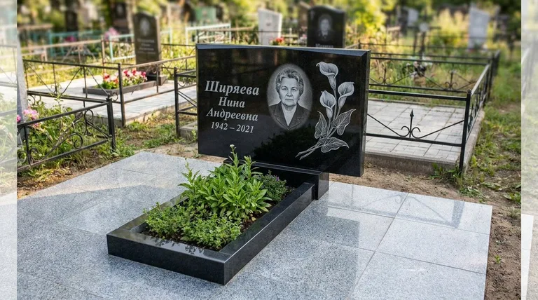 Памятник с гравировкой калл — выполненная работа «Ширяева» в Тольятти