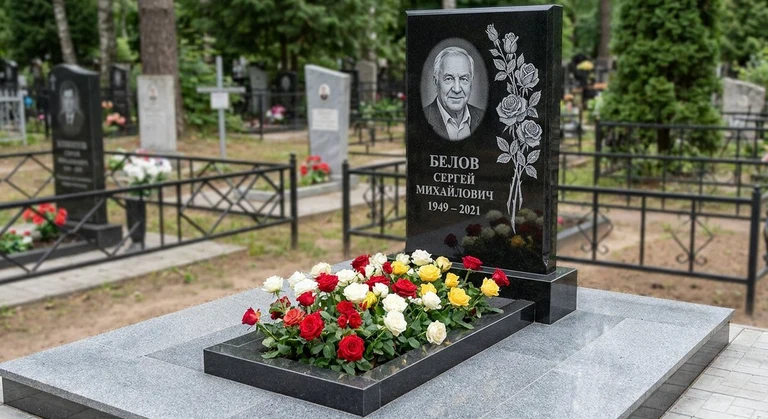 Гравировка цветов на памятник в Тольятти — розы на граните