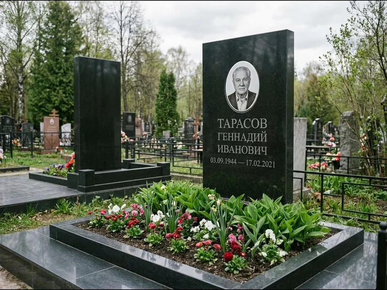 Керамический портрет на габбро-диабазе в Тольятти