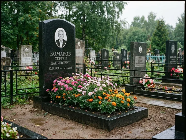 Портрет на керамике — семейный памятник в Тольятти
