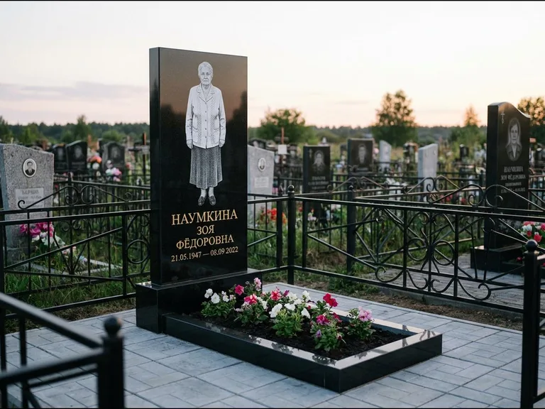 Гравировка портрета на чёрном граните — выполненная работа 18 в Тольятти
