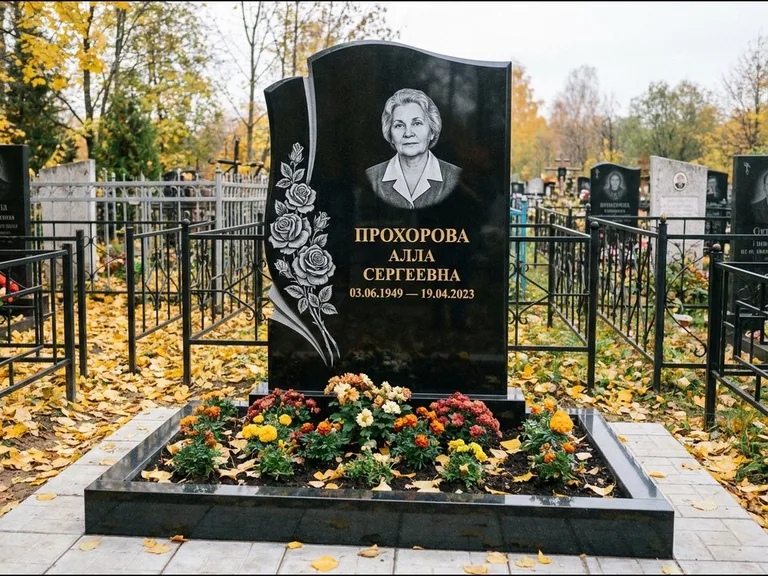 Гравировка портрета на чёрном граните — выполненная работа 20 в Тольятти