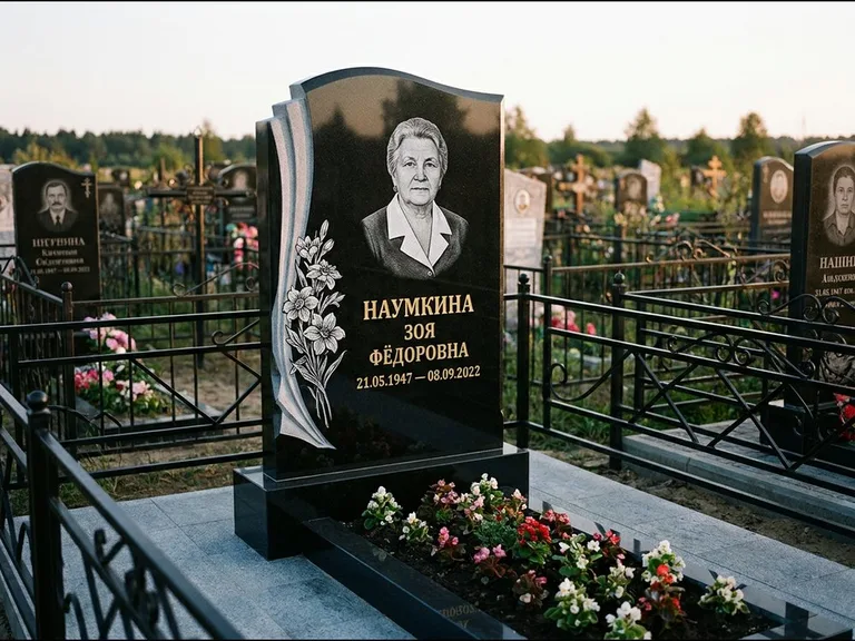 Гравировка портрета на чёрном граните — выполненная работа 6 в Тольятти