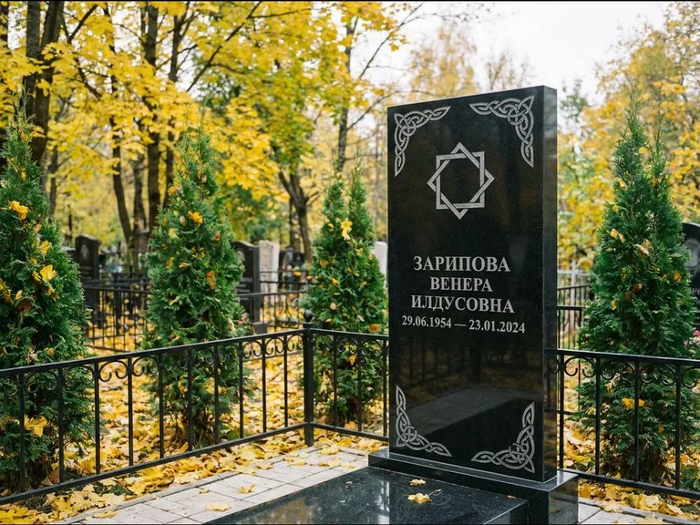 Мусульманский памятник — руб аль-хизб с восточной плетёнкой, работа «Зарипова» в Тольятти
