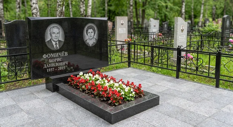 Семейный (двойной) памятник, Памятники мастерской «Мастер Каменев» на кладбищах Новосибирска