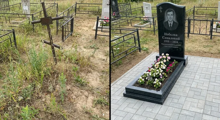 Памятник под ключ: запущенная могила до и ухоженный мемориал после в Тольятти