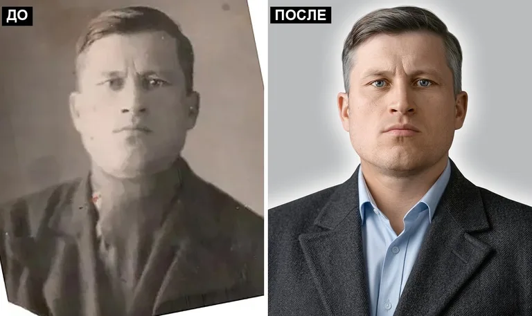 Ретушь фото на памятник — замена одежды: до и после в Тольятти