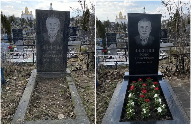 Диптих №3: покраска оградки и прополка цветника с тюльпанами — до и после в Тольятти