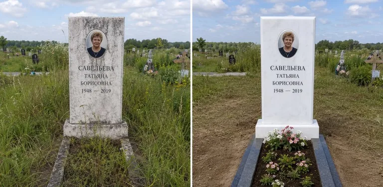Диптих №21: кованая оградка с пиками — очищена от ржавчины, подкрашена чёрным в Тольятти
