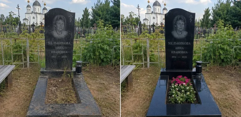 Мойка фигурного памятника до и после в Тольятти