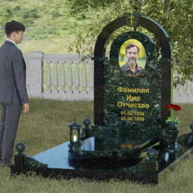 Вертикальный комбинированный памятник - П031