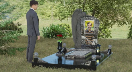 Памятник на могилу с ангелом из гранита