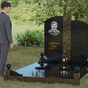 Вертикальный гранитный памятник для одного - П068