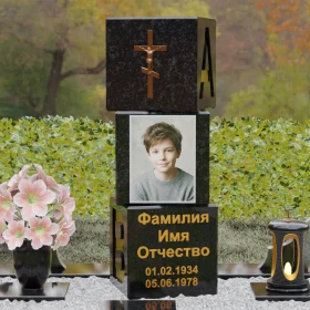 Православный вертикальный гранитный памятник - П142