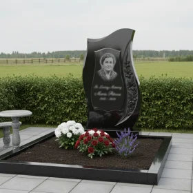 Вертикальный светский гранитный мемориал - ПН127