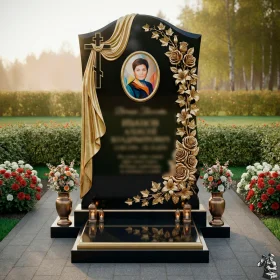 Православный гранитный памятник с крестом - ПН142
