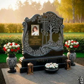 Гранитный памятник православный с крестом - ПН144