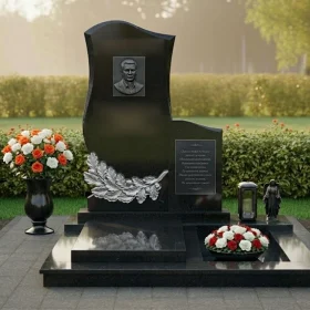Гранитный или металлический памятник с мемориалом - ПН148