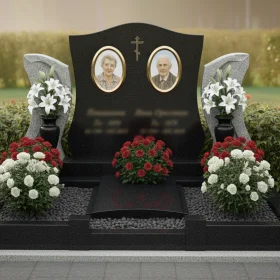 Элитный православный вертикальный памятник из гранита - ПН199