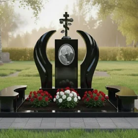 Гранитный православный памятник для двоих - ПН382