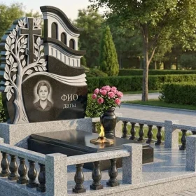 Элитный вертикальный православный гранитный памятник - ПН438