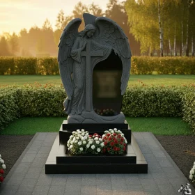 Элитный гранитный православный памятник - ПН619