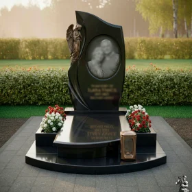 Вертикальный гранитный памятник на двоих - ПН715