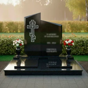 Вертикальный гранитный памятник на двоих - ПН716
