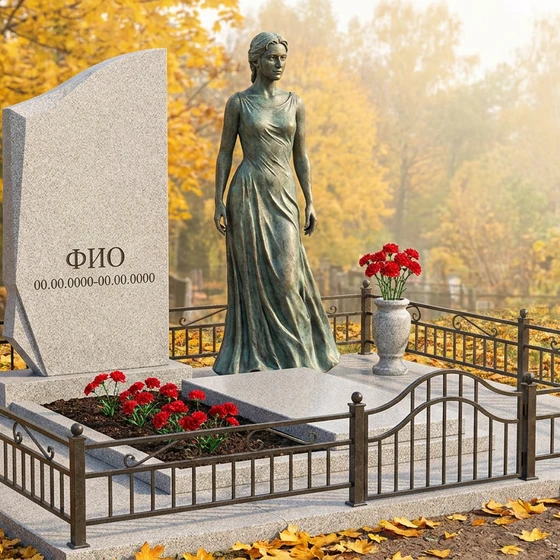 Бронзовый памятник с мемориальной скульптурой