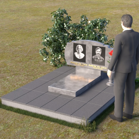 Горизонтальный гранитный монумент с раскрытой книгой