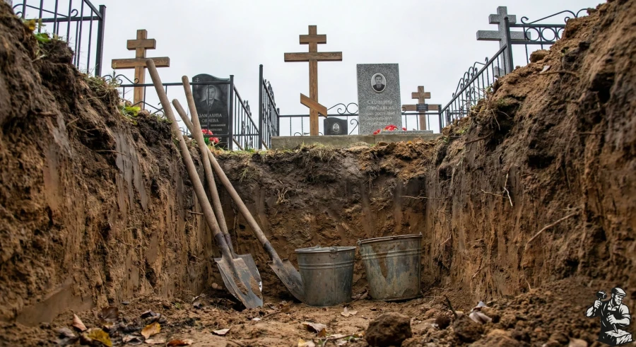 mogila-kladbishche-lopaty-vedra-rossiya-kresty-vid-iznutri