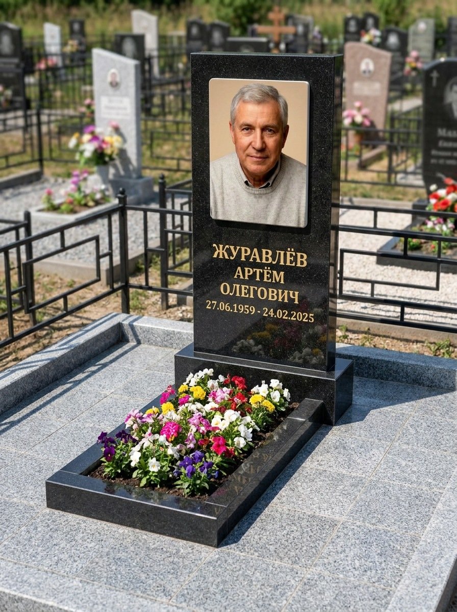 Портрет на памятнике в Тольятти — Выцветшее фото восстановили — керамогранит 180×240 мм