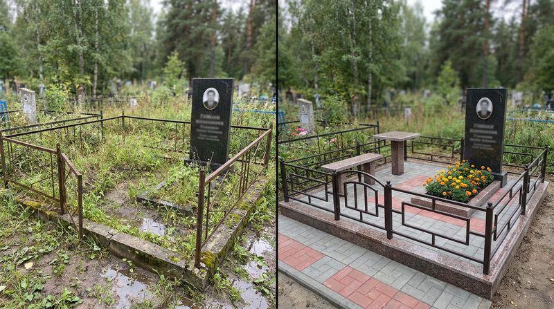 Благоустройство могилы в Тольятти — пример 2
